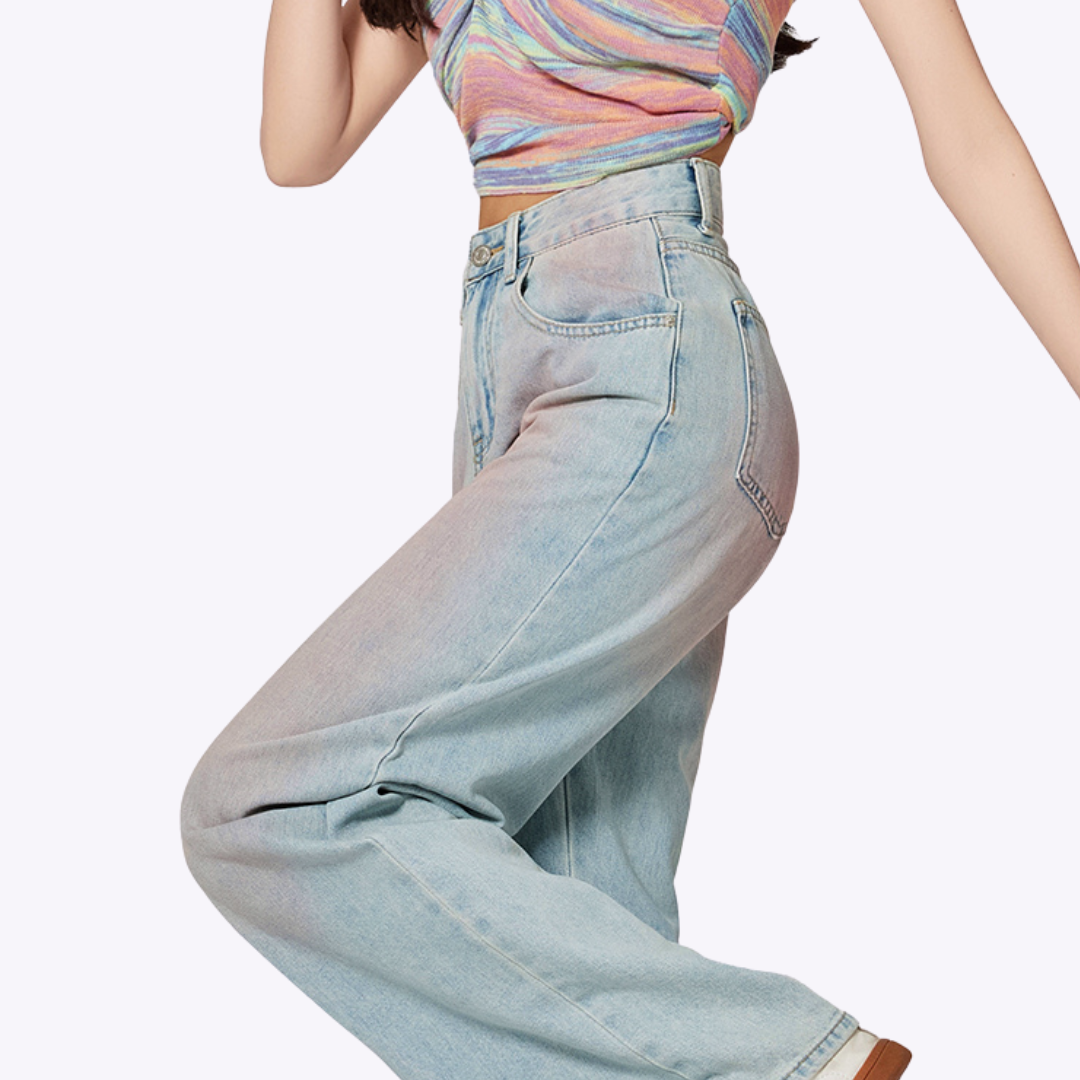 Image of Gradient Blush Straight Leg Jeans
